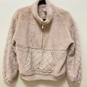 half zip fur pullover